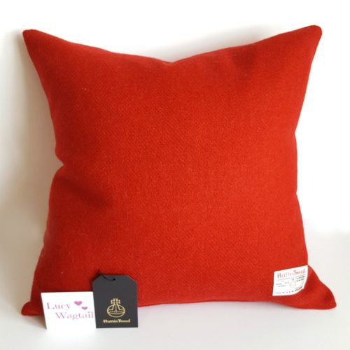 Red Harris Tweed Cushion 45cm