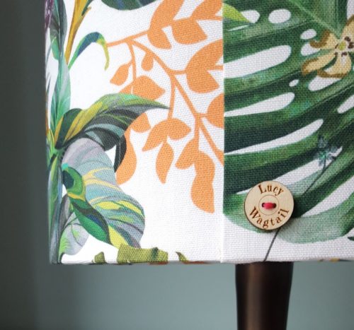 Hibiscus Floral Lampshade and Lucy Wagtail Button
