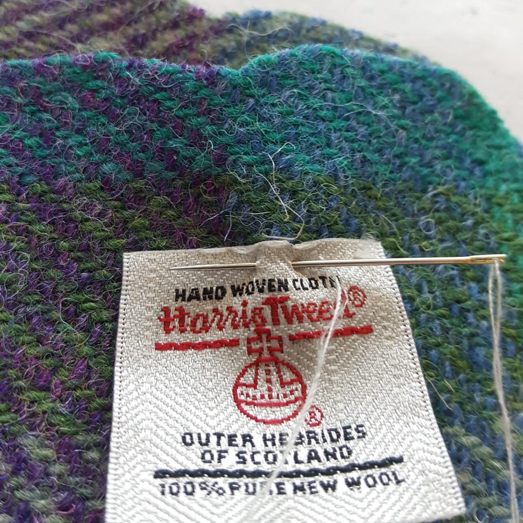 Sewing on your Harris Tweed label