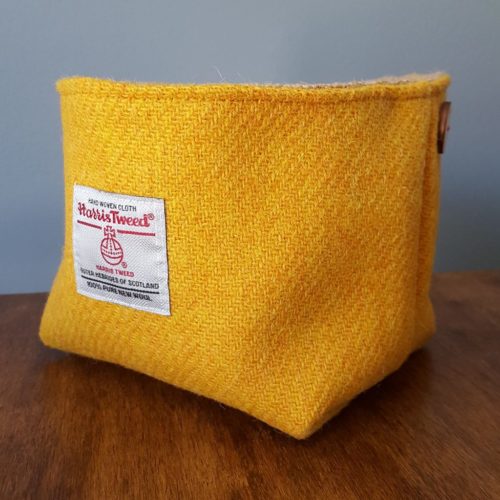 Yellow Harris Tweed Basket