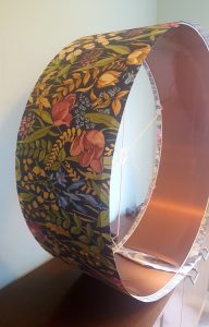 Custom made oversized lamp shade - 80 cm lampshade with brushed copper metallic lining