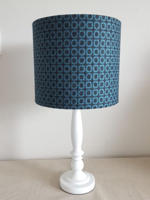 20cm Blue Black Square Moon on Table Lamp