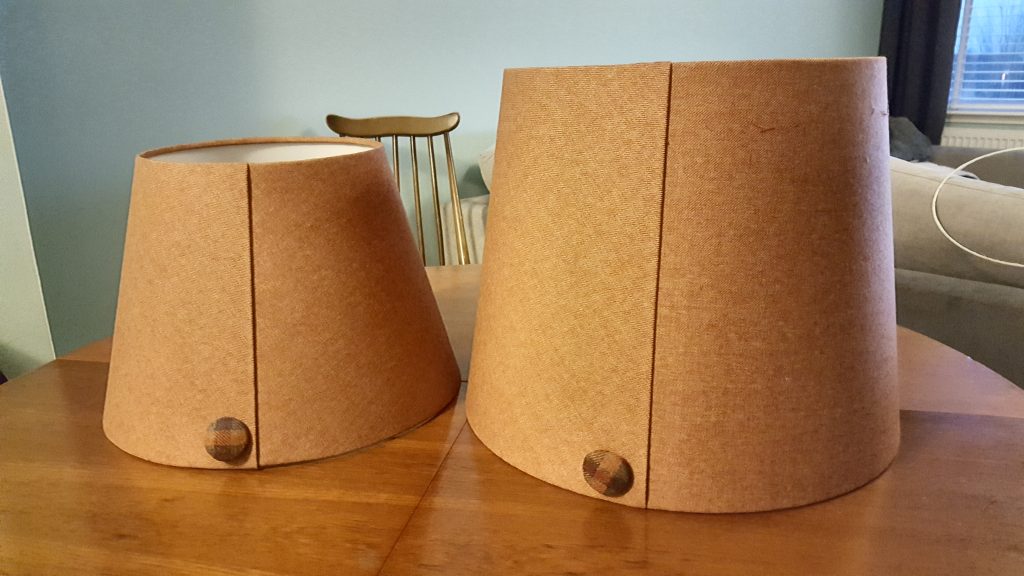 Bespoke empire lampshades with covered buttons
