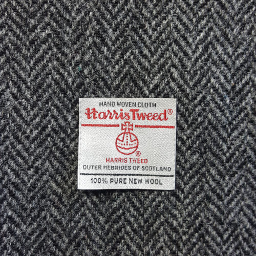Charcoal and Grey Herringbone Harris Tweed