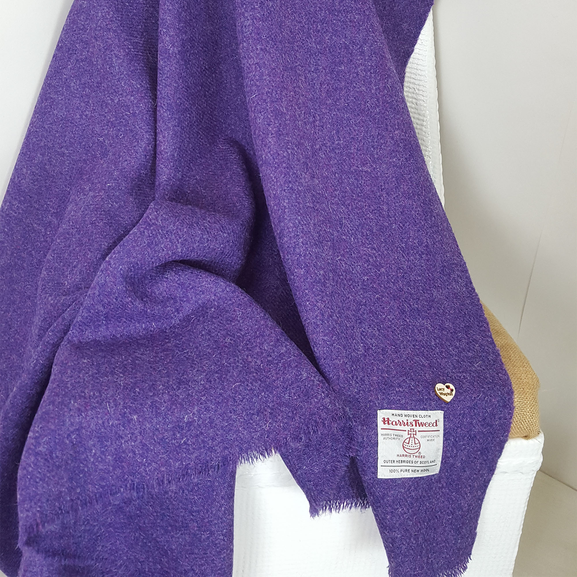 Purple Twill Harris Tweed Throw in various sizes