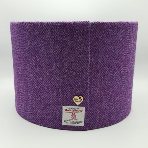 Purple Herringbone Harris Tweed Lampshade