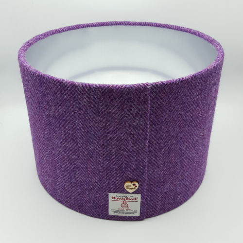 Purple Herringbone Harris Tweed with Brushed Silver Lining