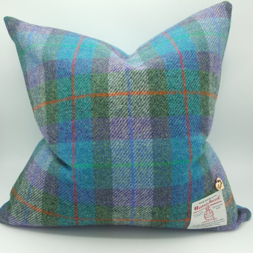Green Turquoise Purple Check Cushion Cover