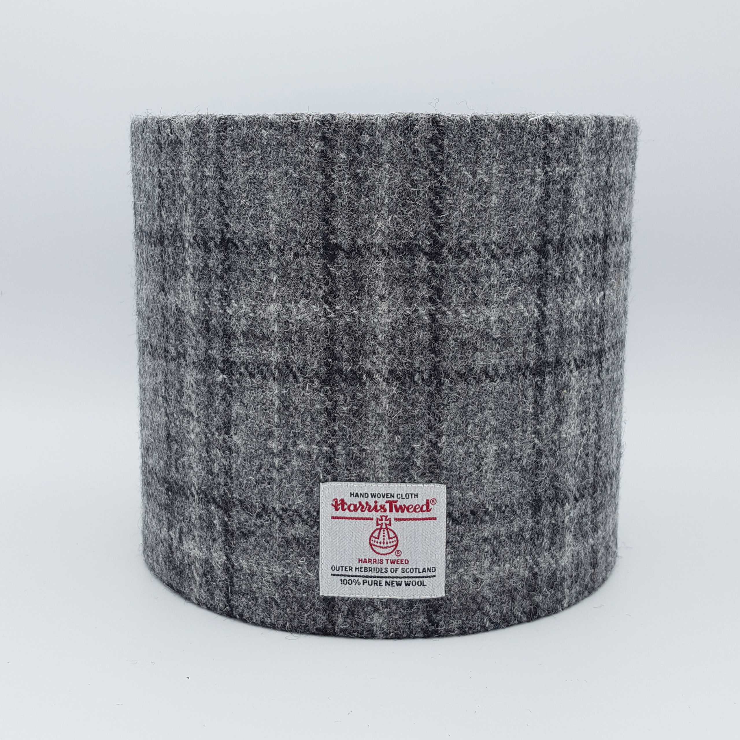 Grey, Charcoal & White Check Harris Tweed Bottle Lamp Kit – 20cm