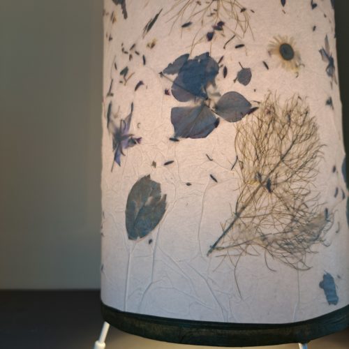 small pressed flower lampshade