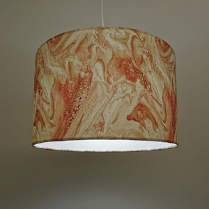 Rose gold marble effect drum shaped lampshade