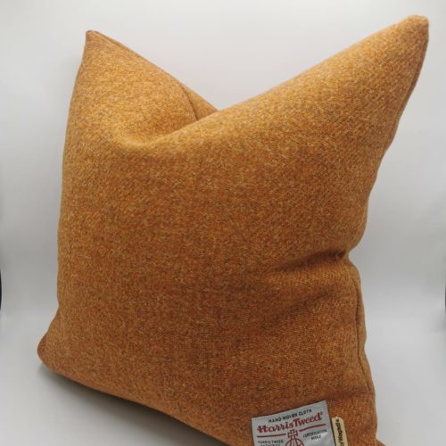 Terracotta Harris Tweed cushion