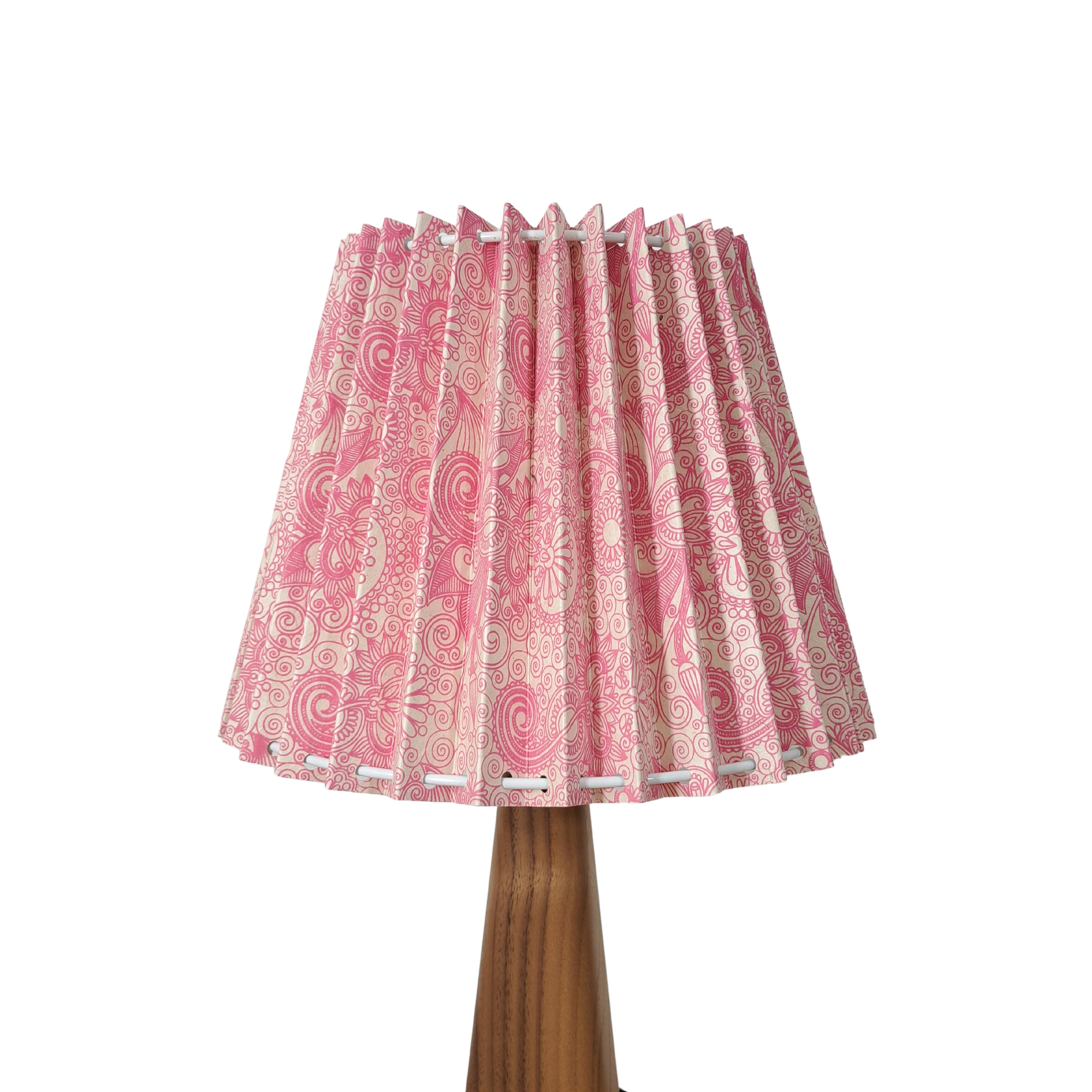 Eco Friendly Pink Floral Pleated Lampshade