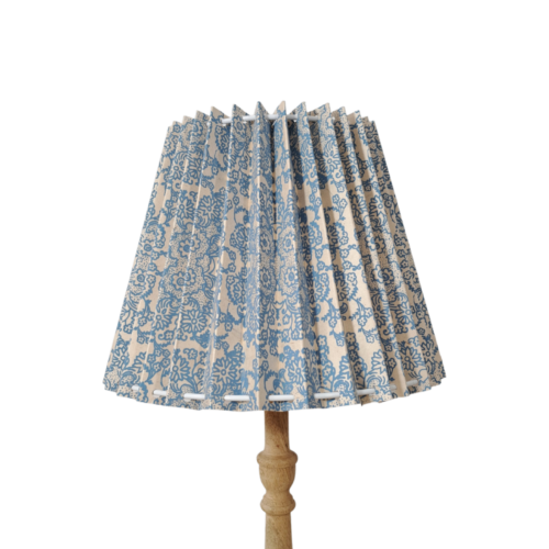Blue Floral Eco Friendly Pleated Lampshade