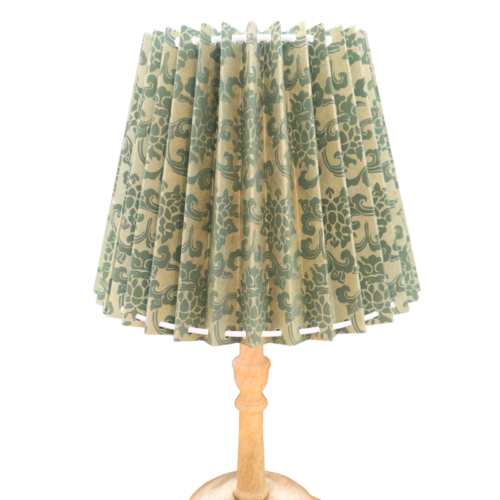 Green Floral Pleated Lampshade