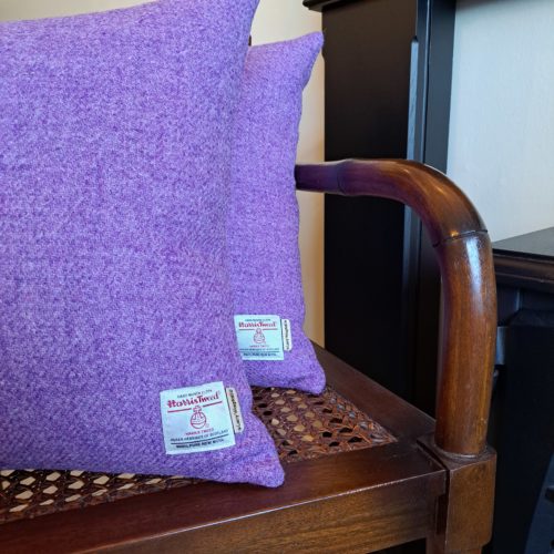Lilac Harris Tweed Cushion Cover
