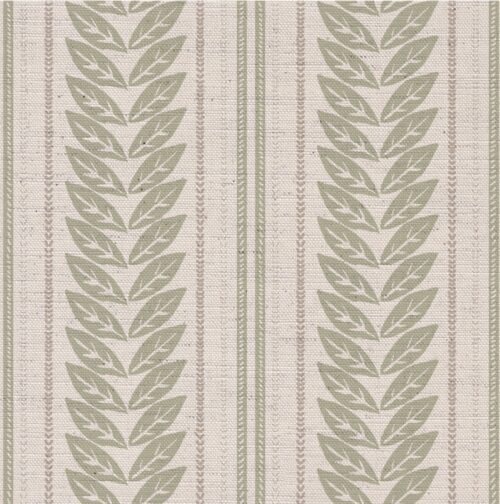 Flat Leaf Stripe Fabric - Sage