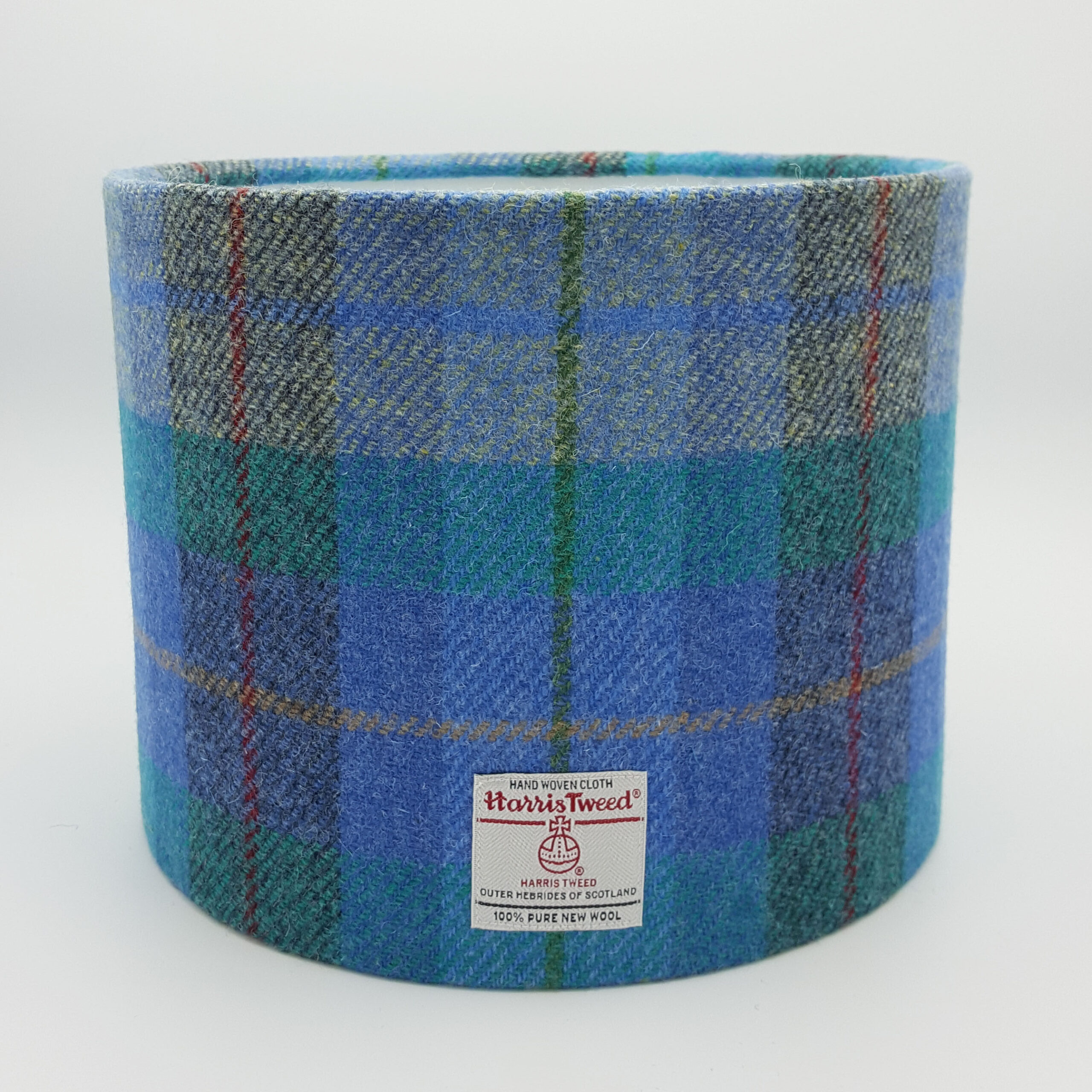 Turquoise and Blue Tartan Check Lampshade