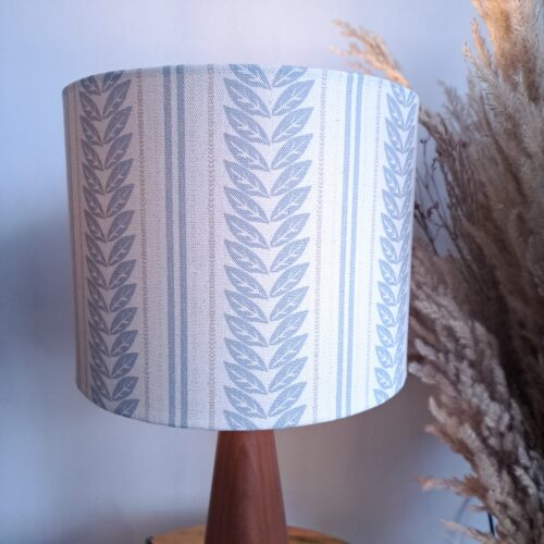 Double Leaf Stripe Lampshade in Blue/Natural