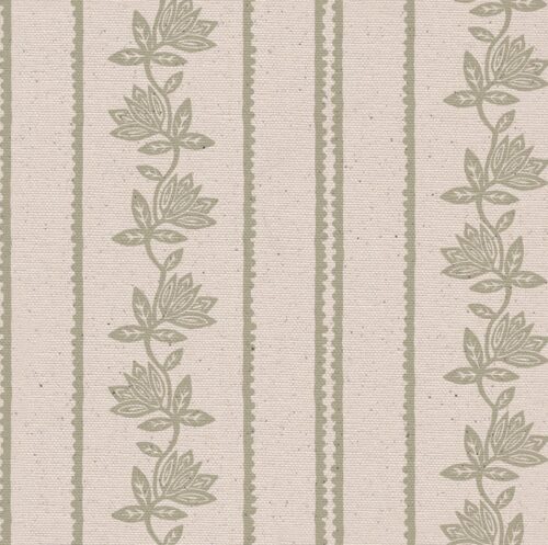 Simple Sunflower Fabric Collection - Sun Stripe in Pastel Green by Lucy Wagtail