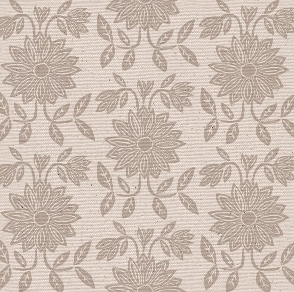 Sunflower Posy Fabric in  Natural