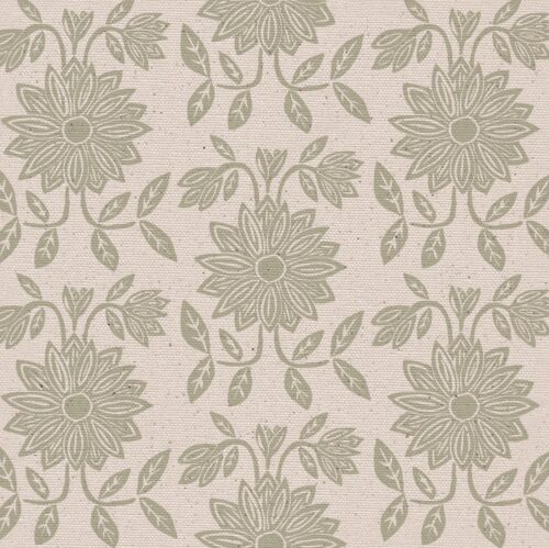 Sunflower Posy Fabric in Pastel Green