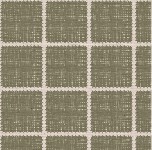 Cottage Check Fabric by Lucy Wagtail Green