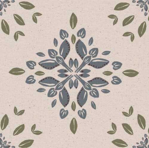 Cottage Garden fabric by Lucy Wagtail Blue
