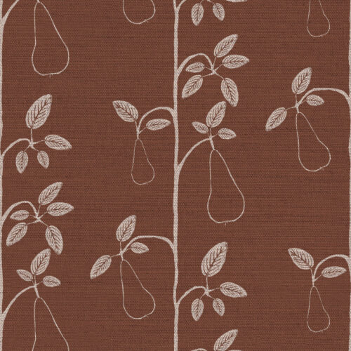 Espalier Pear Fabric in Nutmeg by Lucy Wagtail Interiors