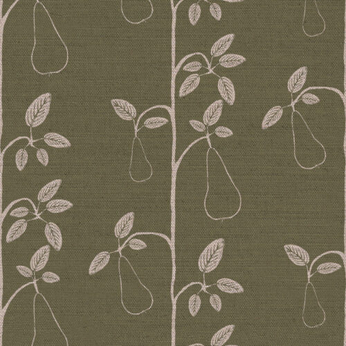 Espalier Pear Fabric in Vert by Lucy Wagtail Interiors