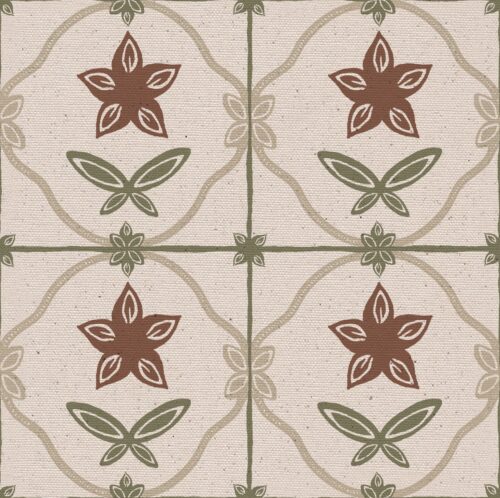Trellis fabric in Nutmeg by Lucy Wagtail