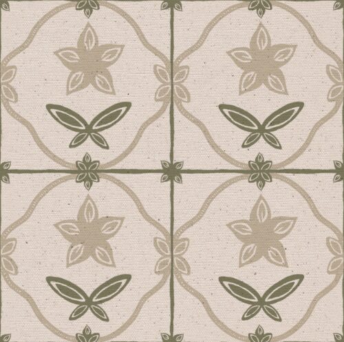 Trellis fabric in oatmeal by Lucy Wagtail