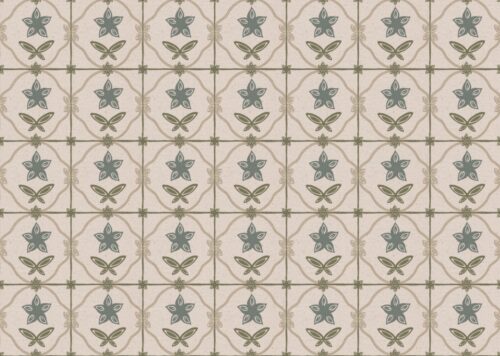 Trellis fabric in Bleu by Lucy Wagtail