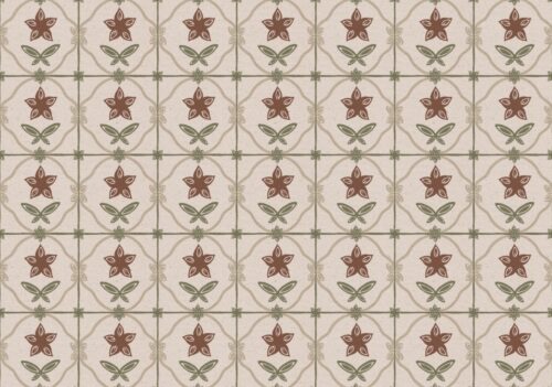 Trellis fabric in Nutmeg by Lucy Wagtail