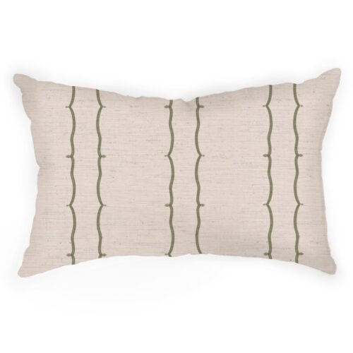 Beatrix Stripe Cushion in Vert 50cm x 35cm