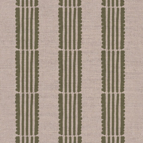Orchard Ribbon Stripe Fabric in Vert by Lucy WAgtail Interiors