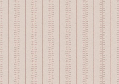 Simple Leaf Stripe in Rose Fabric in Rose by Lucy Wagtail Interiors