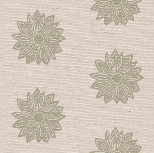 Sunflower Fabric in Green by Lucy Wagtail Interiors