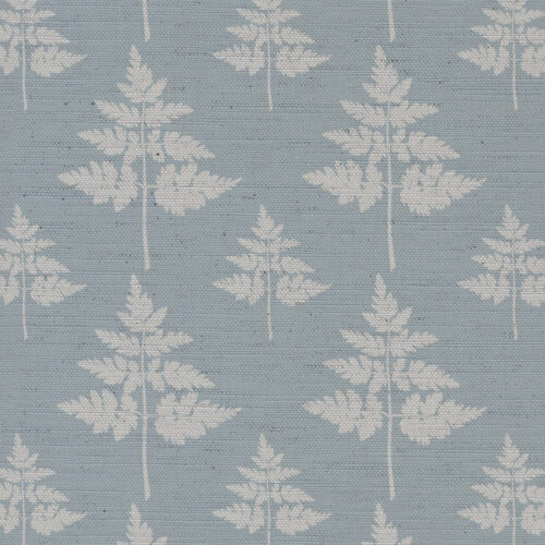 Country Lane Leaf Fabric in Sky by Lucy Wagtail Interiors