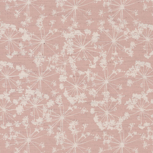 Country Lane Flower Tops Fabric in Rose by Lucy Wagtail Interiors