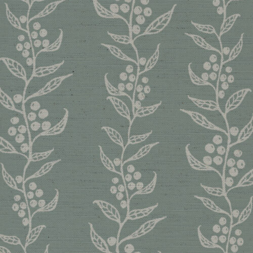 Winter Berries Fabric in Blue by Lucy Wagtail Interiors
