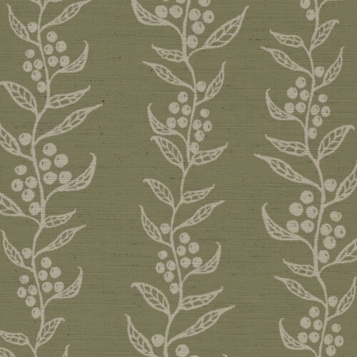 Winter Berries Fabric in Vert by Lucy Wagtail Interiors