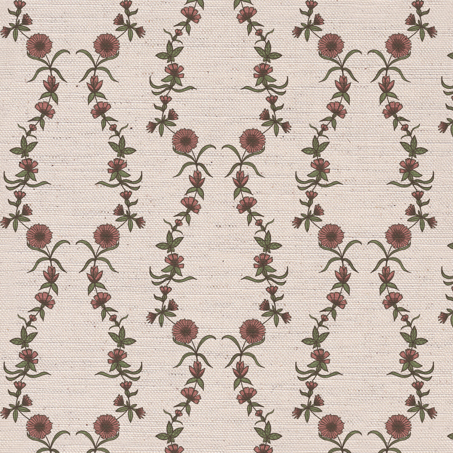 Petite Evelyn Fabric in Pink on a Natural Background