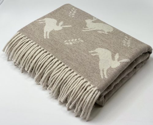 Wildlife Throw Blanket in Hare-Fawn by The Isle Mill