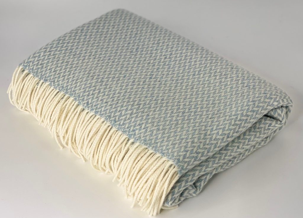 Balintyre Throw in Aquamarine by The Isle Mill - Lucy Wagtail Interiors