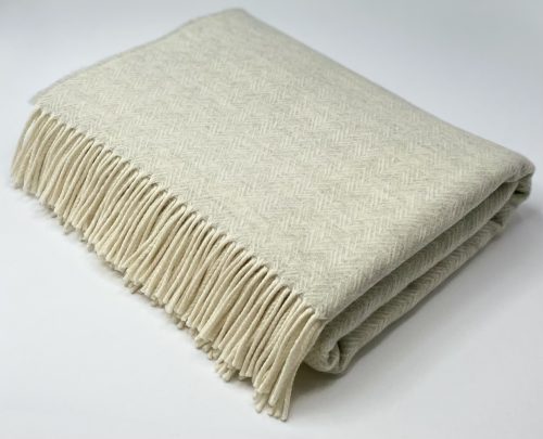 Lunan Throw Blanket in Pebble by The Isle Mill