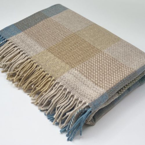 Patchwork Throw Blanket in Haylloft by The Isle Mill