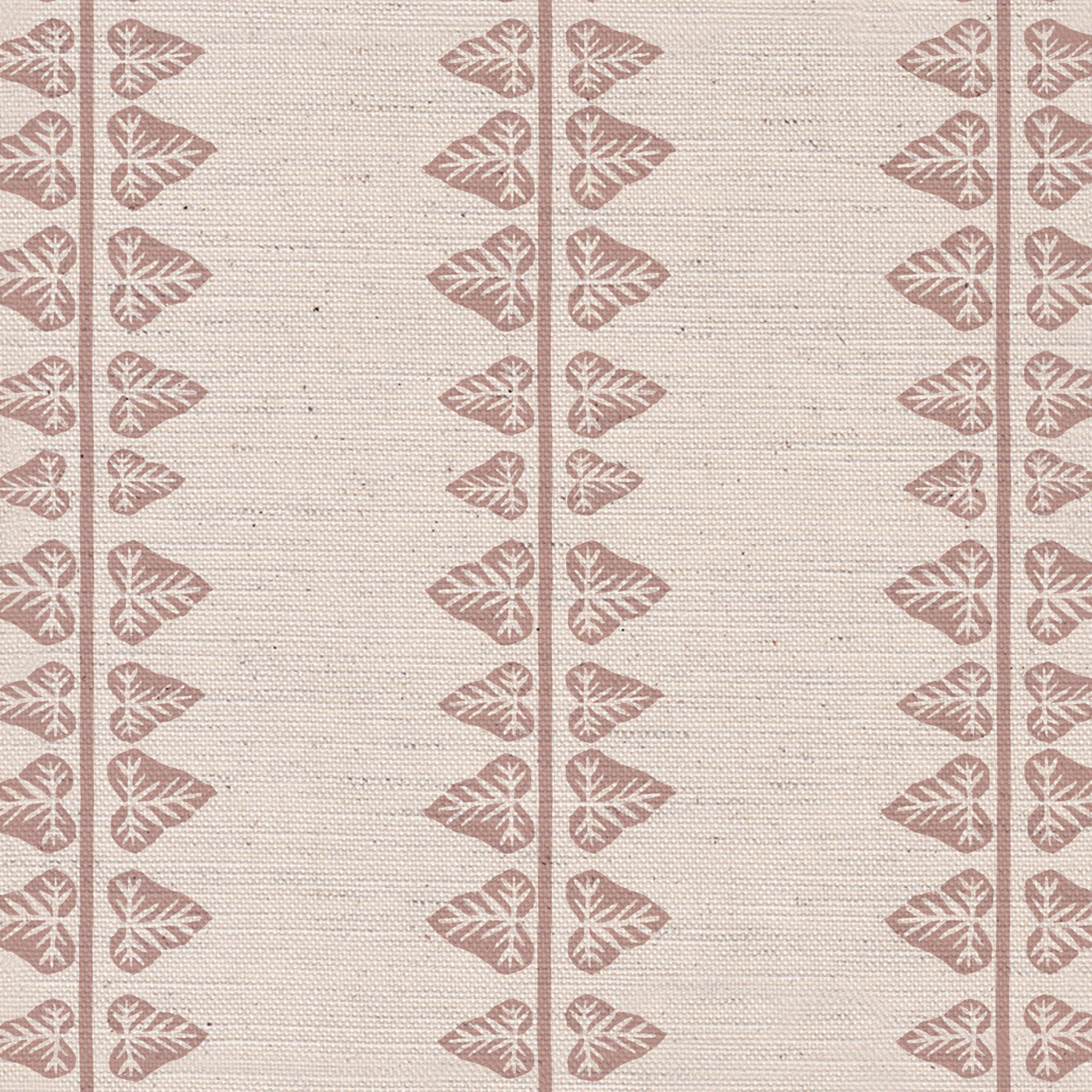Ivy Fabric in Pink on Natural Background
